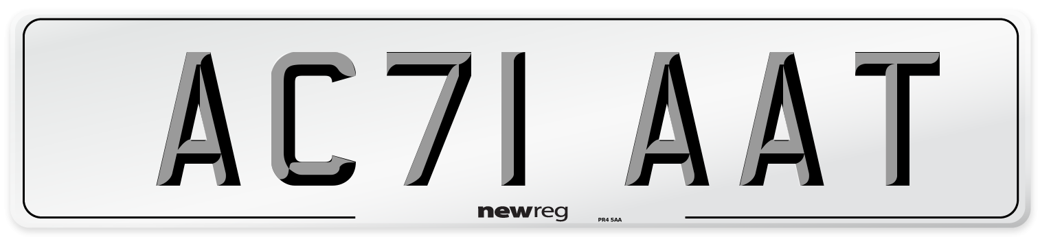 AC71 AAT Number Plate from New Reg